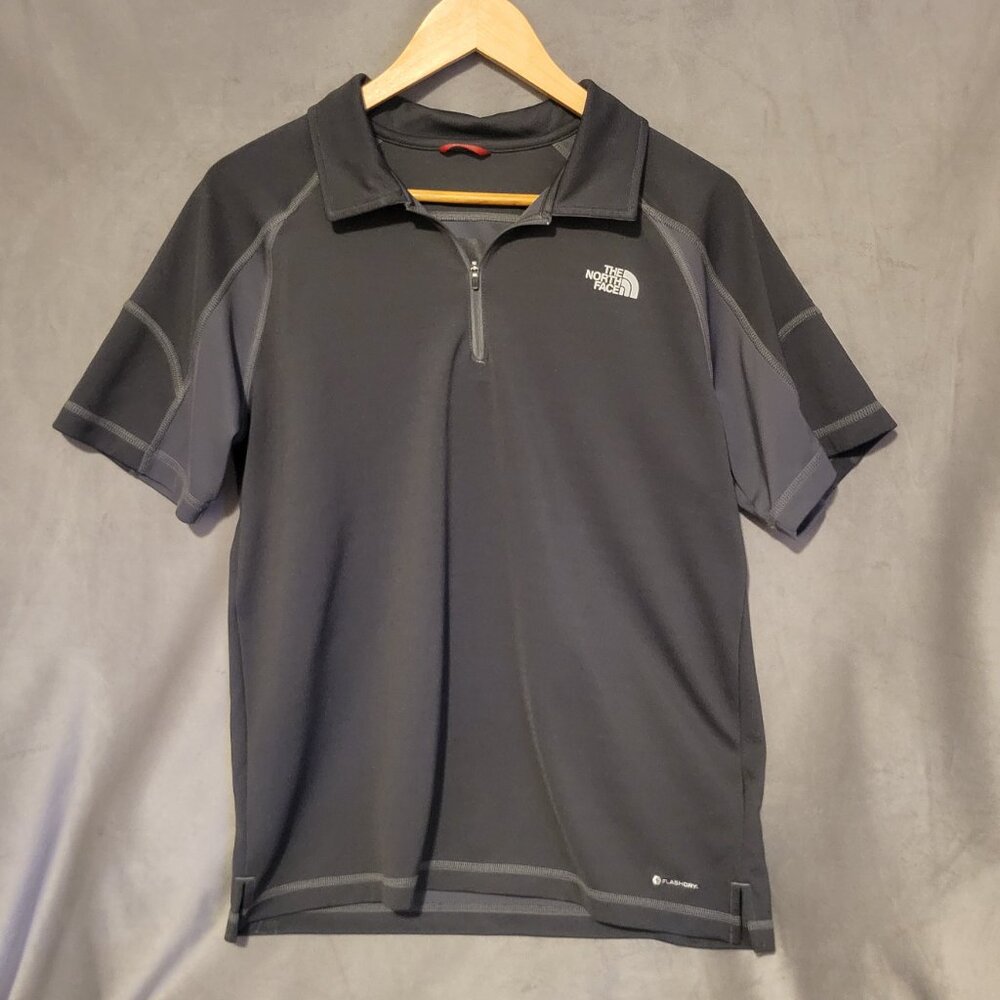 The North Face 1/4 Zip Collared Black Gray M Men's Pullover Activewear Shirt - Picture 3 of 7